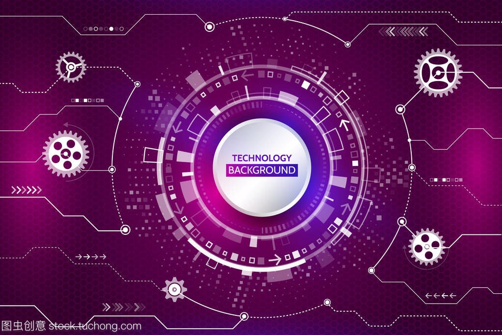 未來科技 紫色背景下的計算機技術探索